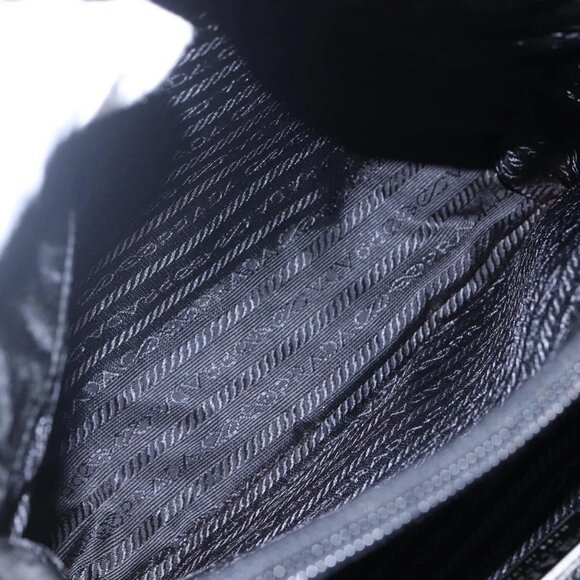 PRADA Shoulder Bag Nylon Leather Black Silver Auth - Picture 13 of 16